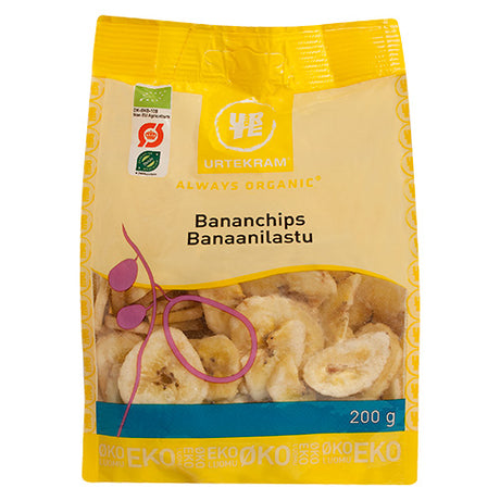 Bananchips sprød snack Ø fra Urtekram