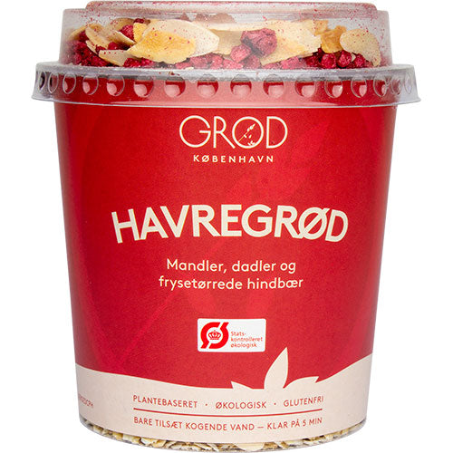 GRØD Havregrød m. mandler, frysetørrede hindbær Ø fra GRØD