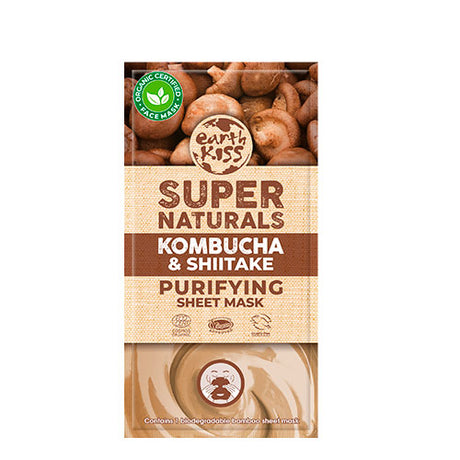 Ansigtsmaske Kombucha & Shiitake Purifying Sheet fra Earth Kiss Super Naturals