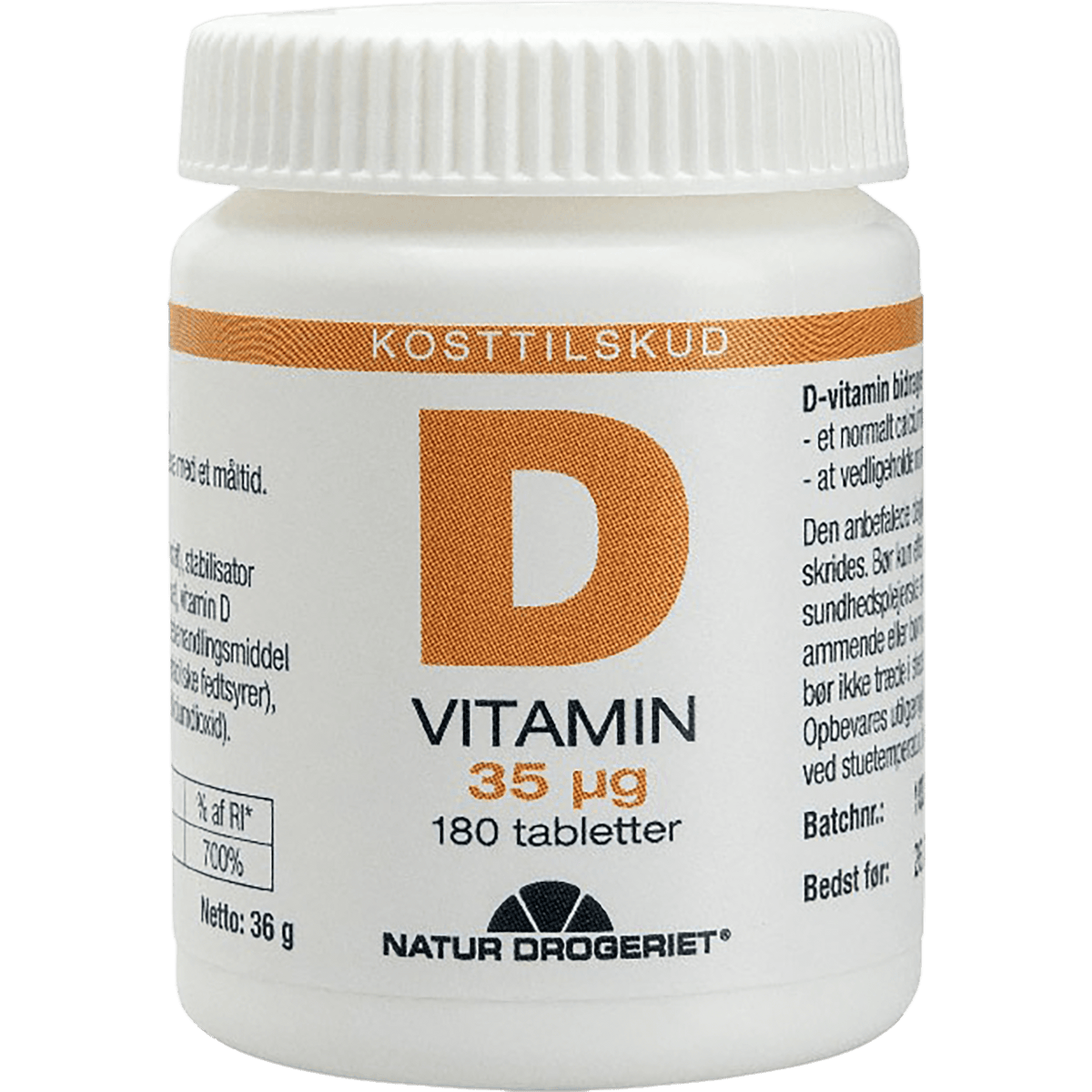 Natur-Drogeriet D3-vitamin 35 mcg | 180 tabletter