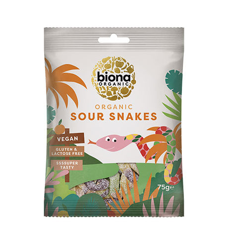 Vingummi Syrlige Slanger Ø fra Biona Organic