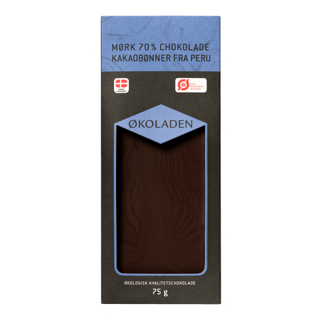 Økoladen Chokolade Mørk 70% Økologisk Kakaobønner Fra Peru | 75 g