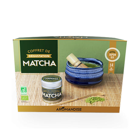 Matcha te ceremoni sæt (skål,matcha,ske,piskeris)Ø fra Aromandise