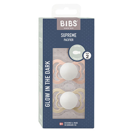 BIBS Supreme Silicone Size 2 Blush GLOW/Vanilla fra BIBS