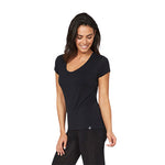 Women´s V-Neck T-Shirt sort str. XL