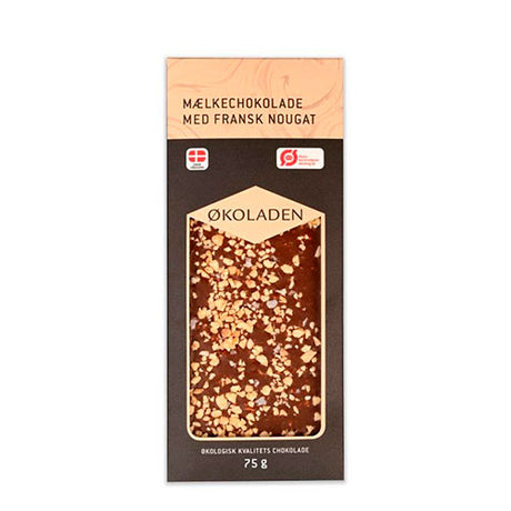 Mælkechokolade m. Fransk Nougat Ø fra Økoladen