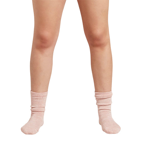 Women´s  Chunky Bed Sock Dusty Pink/hvid Space Dye fra Boody