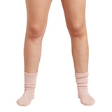 Women´s  Chunky Bed Sock Dusty Pink/hvid Space Dye fra Boody