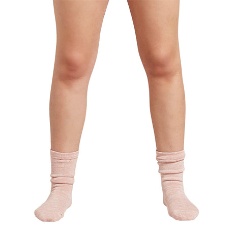 Women´s  Chunky Bed Sock Dusty Pink/hvid Space Dye fra Boody