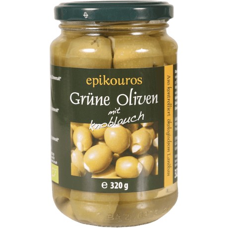 Rømer Oliven Grønne m. Hvidløg Økologisk | 320 g