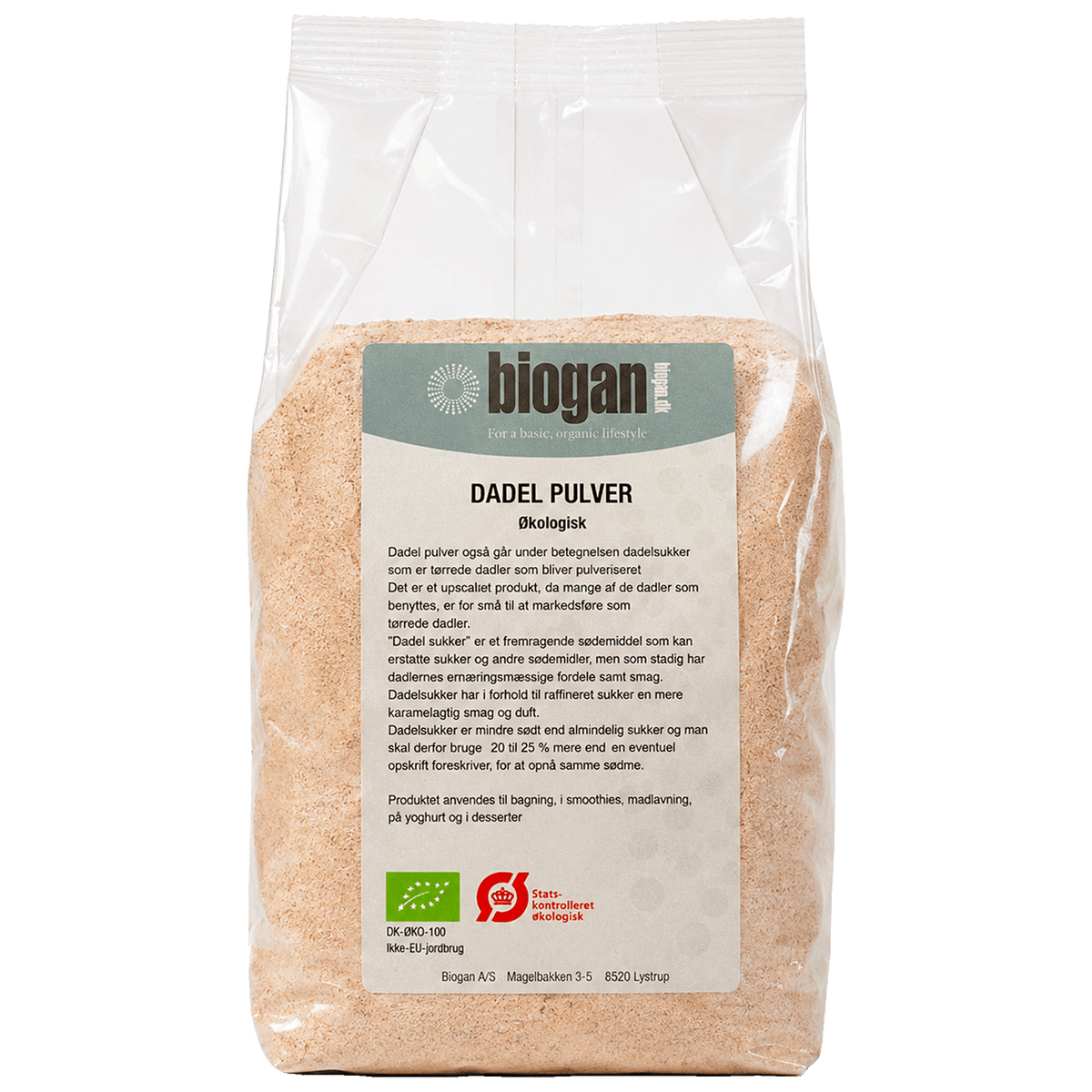 Biogan Dadel Pulver Økologisk | 400 g fra Biogan