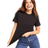 Women's Classic Crew Neck T-Shirt sort str. M fra Boody