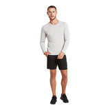 Men´s  Long Sleeve Crew T-shirt Light Marl str. S fra Boody