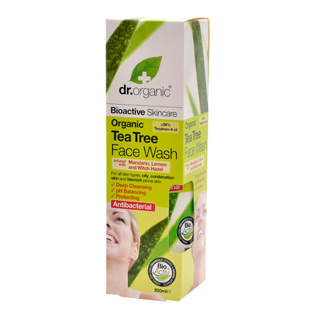 Face wash tea tree fra Dr. Organic