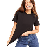 Women's Classic Crew Neck T-Shirt sort str. L fra Boody