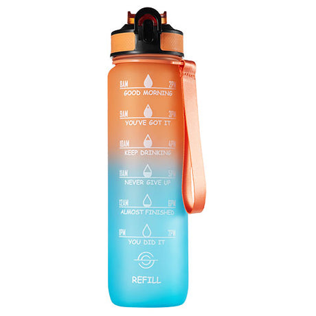Motivationsflaske 1 ltr Orange/Grøn fra Motivational Bottle