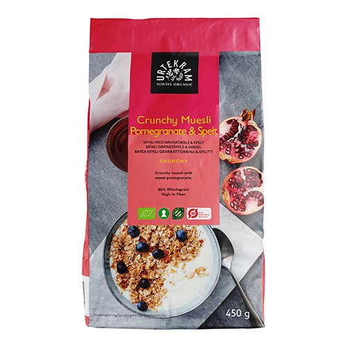 Crunchy Mysli granatæble & spelt Ø fra Urtekram