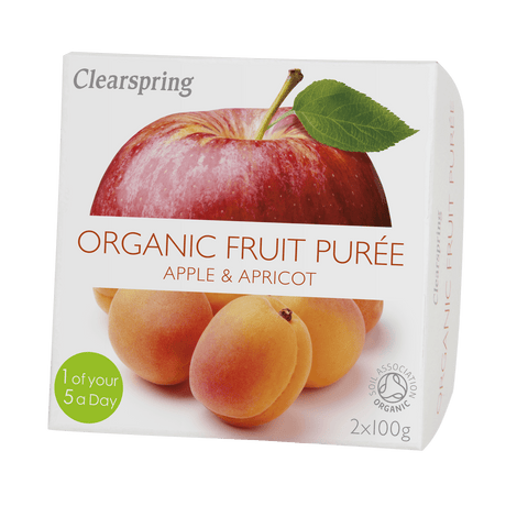 Clearspring Frugtpuré Økologisk 200 g | Æble Og Abrikos fra Clearspring