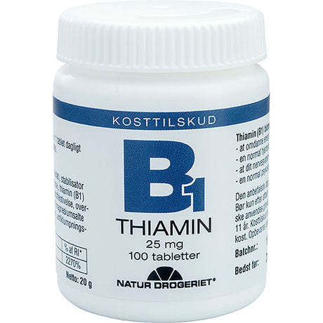 B1 vitamin 25 mg fra Natur-Drogeriet