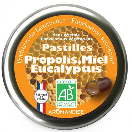 Pastiller m. propolis, honning & eukalyptus Ø fra Aromandise