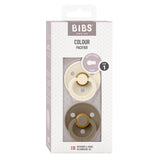 BIBS Colour Latex Ivory/Dark Oak | Size 1 - 2 PACK fra BIBS