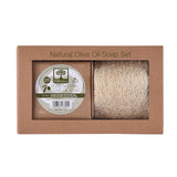 Set Handmade Olive Oil Soap + Raw Loofah