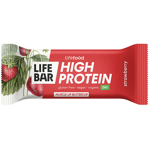 LifeBar Proteinbar m. jordbær Ø fra Lifefood