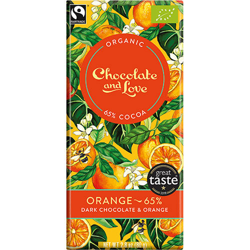 Chokolade Orange 65% Ø fra Chocolate and Love