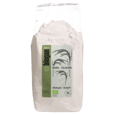 Biogan Økologisk Rismel Glutenfri | 1 kg fra Biogan