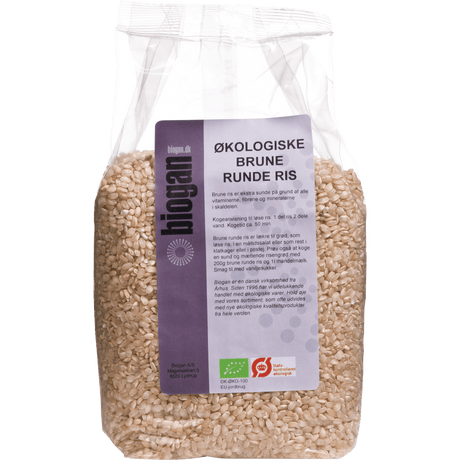 Biogan Økologiske Brune Runde Ris | 1 kg