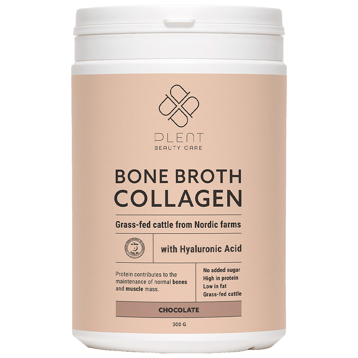 Plantforce Plent Bone Broth Collagen Chocolate | 300 g fra Plantforce