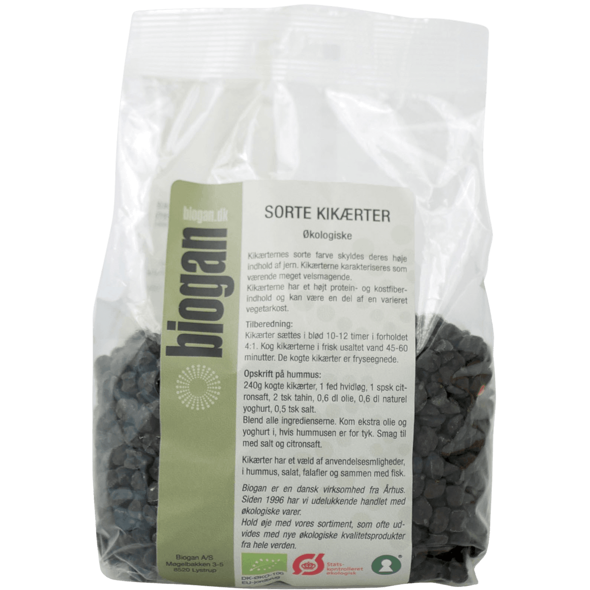 Biogan Økologiske Sorte Kikærter | 500 g