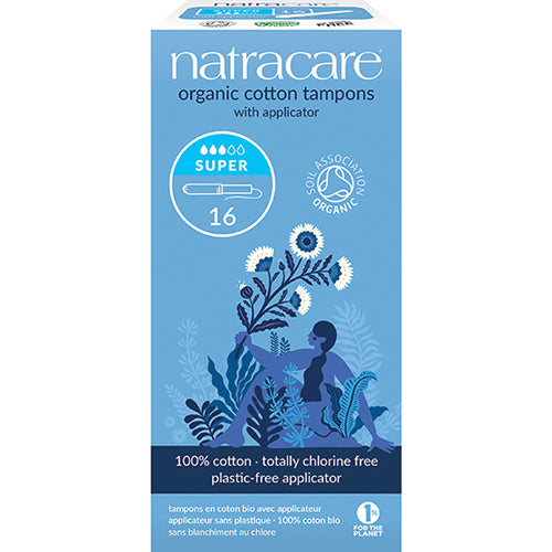 Natracare tampon 16 stk SUPER m. hylster fra Natracare