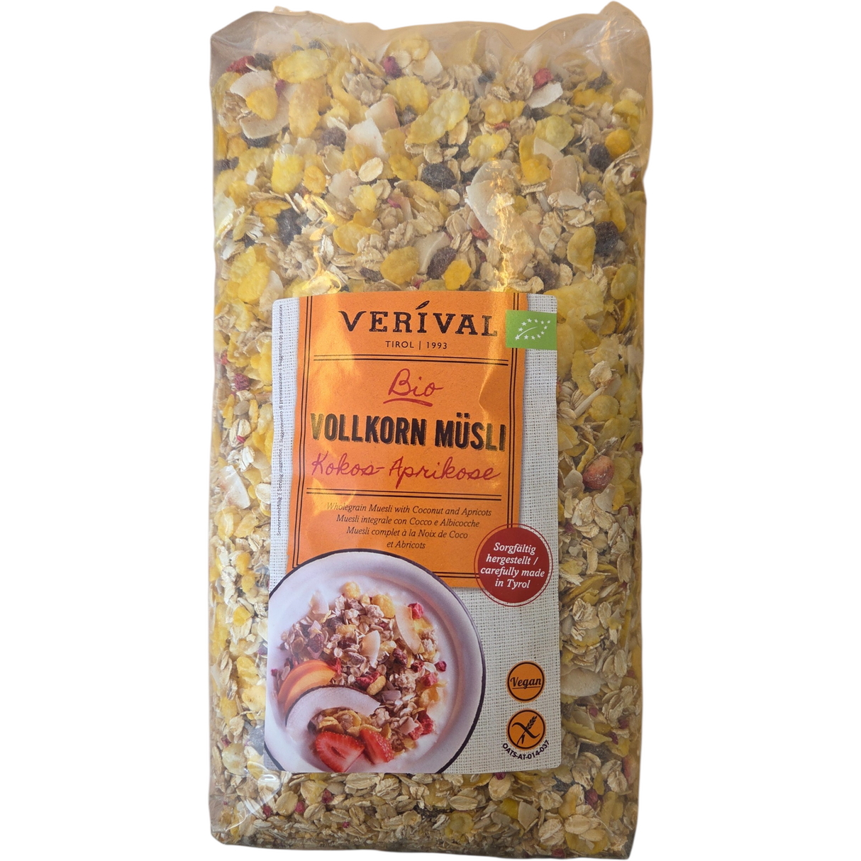 Glutenfri fuldkornsmüsli - kokos og abrikos Ø fra Verival