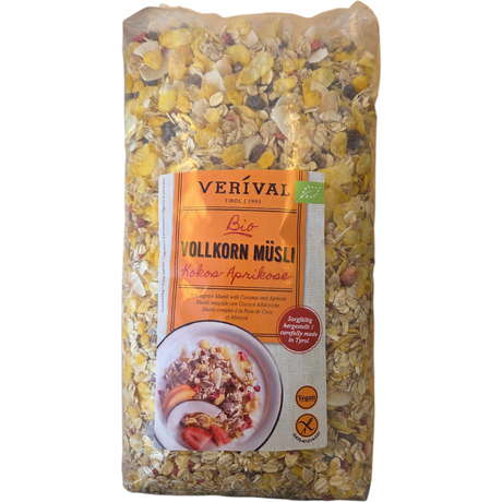 Glutenfri fuldkornsmüsli - kokos og abrikos Ø fra Verival