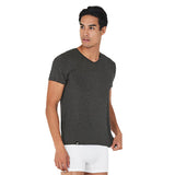 Men´s  V-Neck T-Shirt Dark Marl  str. L fra Boody
