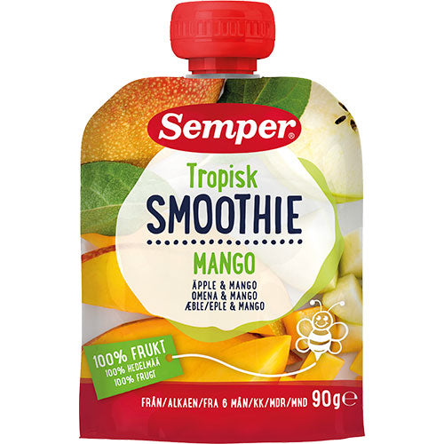 Tropisk frugtsmoothie med mango & æble fra 6 mdr. fra Semper