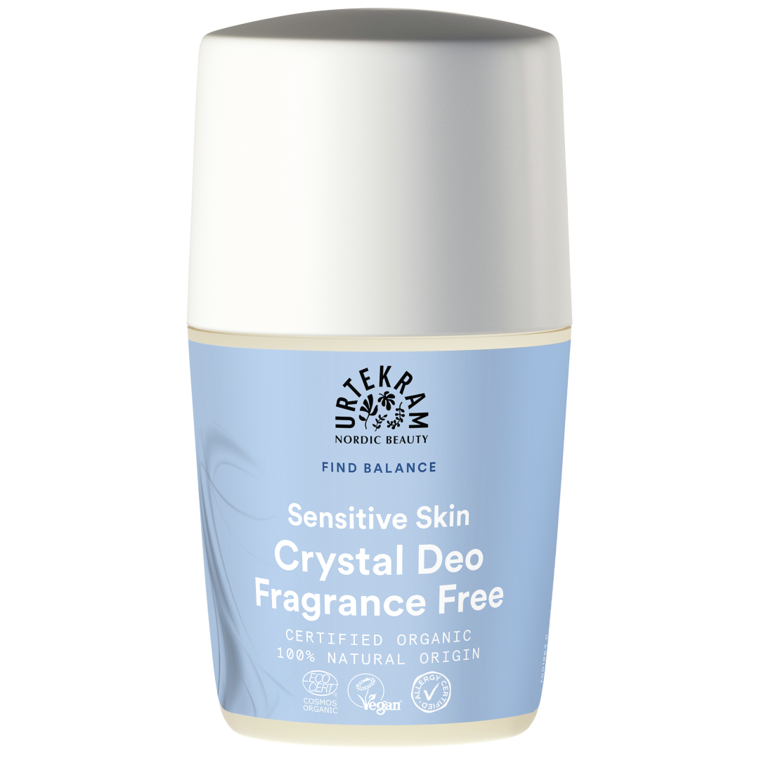 Crystal deo roll on - Fragrance Free - Sensitive Skin fra Urtekram