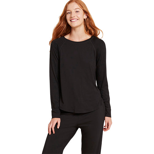 Goodnight Raglan Sleep Top Black L fra Boody