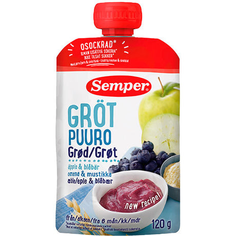 Grød med blåbær og æble fra 6 mdr. fra Semper