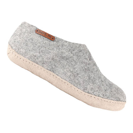 SHU`S hjemmesko med læder sål - Light Grey 38 fra SHUS