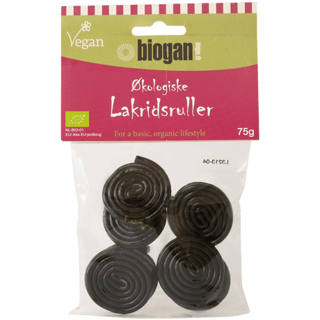 Biogan Økologiske Lakridsruller | 75 g fra Biogan