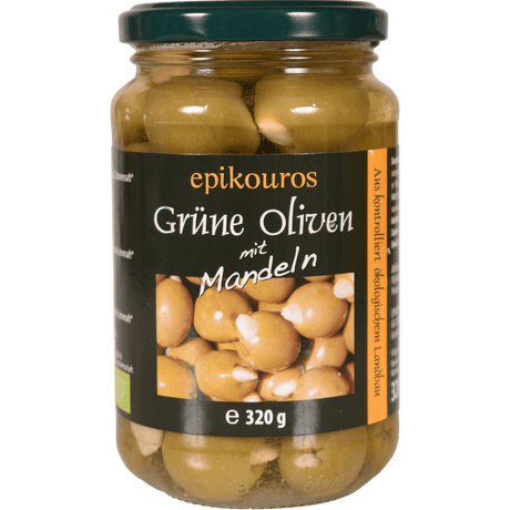 Rømer Oliven Grønne Med Mandler Græsk Økologisk | 320 g
