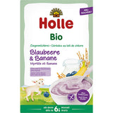 Risgrød med gedemælk, blåbær og banan Ø fra Holle