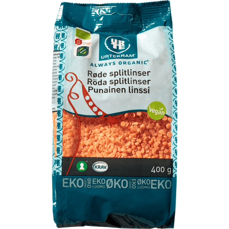 Urtekram Røde Splitlinser Økologisk | 400 g
