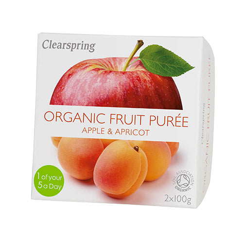 Frugtpuré abrikos, æble Ø fra Clearspring