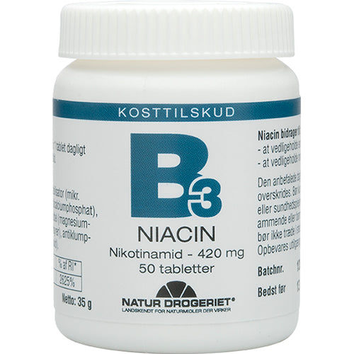 Niacin (nikotinamid) 420 mg fra Natur-Drogeriet