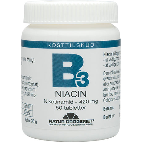 Niacin (nikotinamid) 420 mg fra Natur-Drogeriet