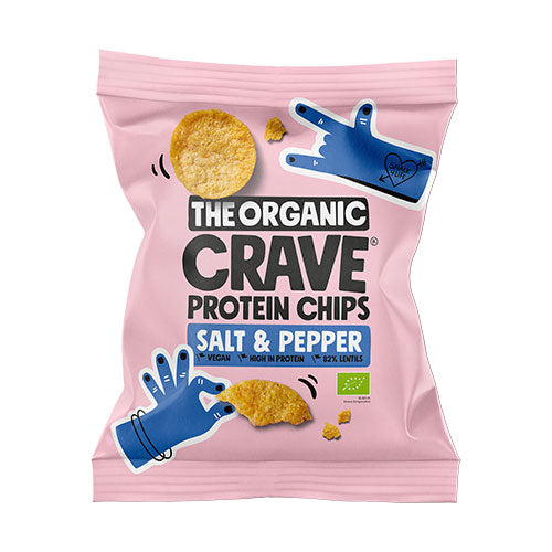 Veganske protein chips m. Salt og peber Ø fra The Organic Crave