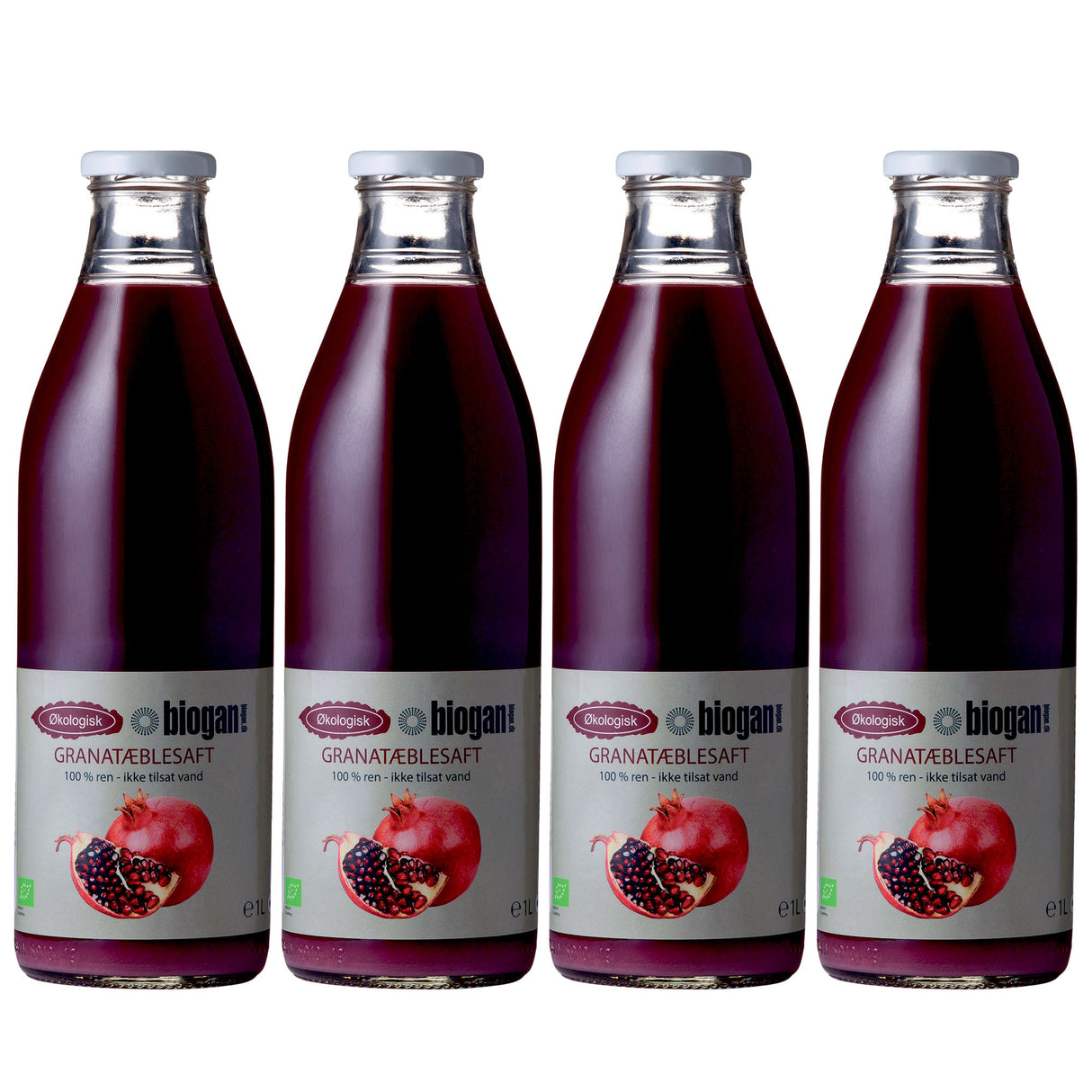 Biogan Granatæblesaft Ø | 4 x 1 ltr fra Biogan